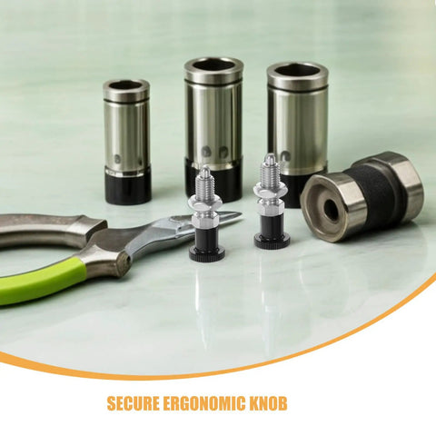 Bulletproof Stainless Steel Industrial Spring Plunger 2 Pack Featuring 4mm Pin And M6 Thread With Knurled Knob, showing plunger pins and tools.