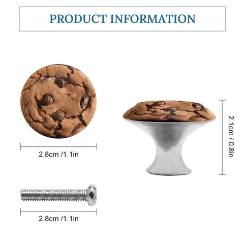 Chocolate Cookie Stainless Steel Cabinet Knobs And Drawer Handles Top Tier Beast Grade with 1.1 inch round pull and 0.8 inch height.
