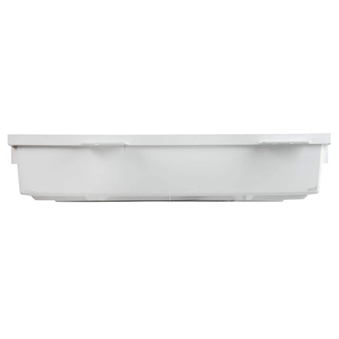 Side view of 20 Inch Media Enclosure for WiFi Transparency and Cable Management, Recessed Wall Box With Extra 1.2 Inch Depth, ABS Plastic, White.