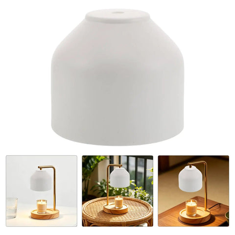 White iron lampshade spare part for candle warmer with 10mm hole diameter, scratch resistant surface, minimalist farmhouse design.