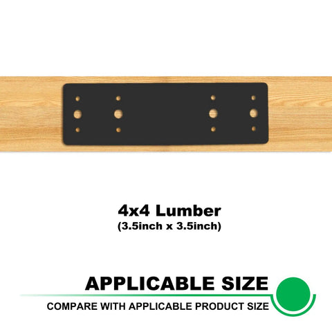 Heavy Duty 2 Pack 3x10 Straight Steel Flat Mending Plates For Framing Pergolas And I Truss Connections Black Powder Coated Reinforcement Mounting Brackets For Builders And DIY Projects
