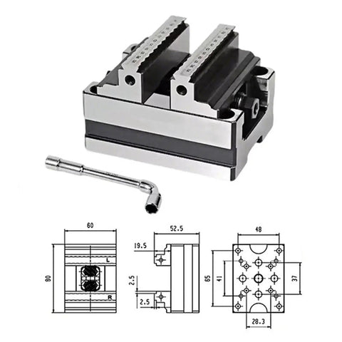 Rock Solid Go To Turntable Fixture With Self Centering Concentric Vise and Smooth Swivel Pliers Clamp image with dimensions and detail