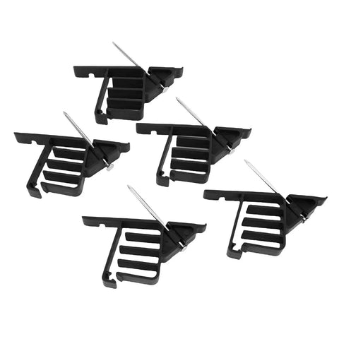 Heavy Duty Multi Cable Clips set of 5 black electrical wire stackers with nails for organizing cords securely.