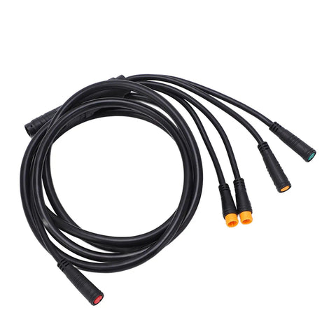 1 To 5 Electric Bike Wiring Harness With Controller Throttle Display Brake And Lamp Connectors coiled cables