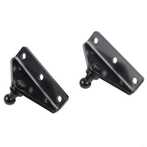 Two black 10mm Ball Stud L-type brackets from 10mm Ball Stud Mounting Bracket Kit For Gas Struts Lift Supports Shocks And Springs