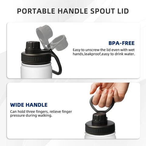 Flag Print Insulated Water Bottle For Outdoor Adventures And Gym with portable handle spout lid and BPA-free features