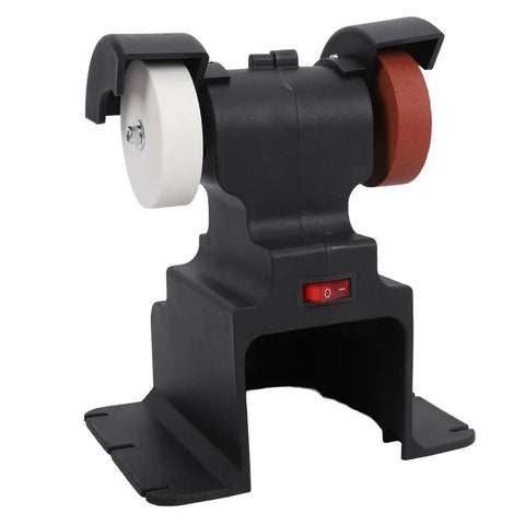 Heavy Duty Mini Bench Grinder With Powerful Copper Motor And Coarse Fine Grinding Wheels For Metal Polishing Sharpening Kit compact design with dual grinding wheels.