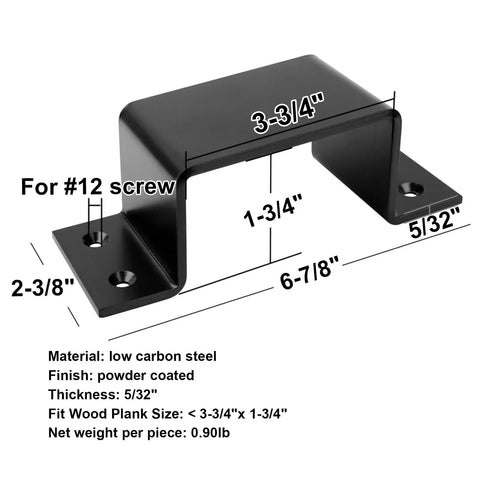 4 Pack Heavy Duty Door Barricade Brackets Built Different Carbon Steel Fits 2x4 Lumber Thick Gauge dimensions and specifications image.