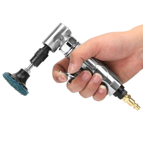 Industrial Workhorse Pneumatic Air Die Grinder delivering a ridiculously fast two thousand rpm spin held in hand for quick metal shaping.
