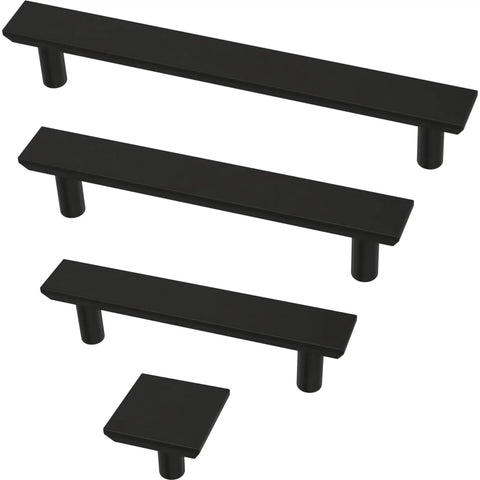 Matte Black One And One Eighth Inch Square Cabinet Knobs 10 Pack For Dresser Drawers Kitchen Cabinets Vanity Furniture Closet Easy Install Modern Minimalist Hardware That Updates Any Space in various sizes