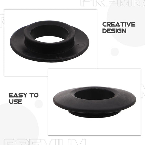 Universal Kayak Paddle Drip Rings Water Stop Splash Guards For Aluminum And PVC Paddles Wear Resistant Easy Install Replacement Parts For Frequent Paddling Keeps Water Out And Drips Away During Rough Waters black PVC drip ring close-up