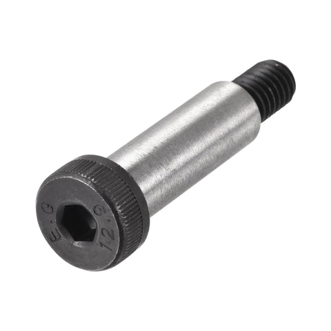Alloy Steel Hex Socket Shoulder Bolts 1-1/2 Inch Shoulder Length 1/2 Inch Shoulder Diameter 3/8-16 UNC Thread 2 Pack High Torque Stripper Bolts For Heavy Duty Machinery Corrosion Resistant And Wear Resistant shown in side view with visible shaft and thread.