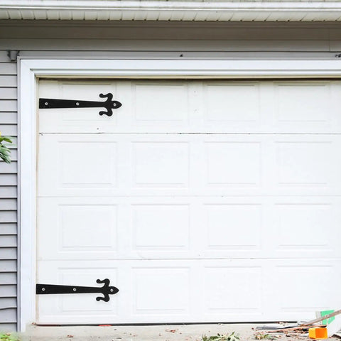 Flat Embossed Garage Door Hardware Set With Decorative Handles For 8 And 10 Inch Hinges Built To Last Iron Hinges For Replacements