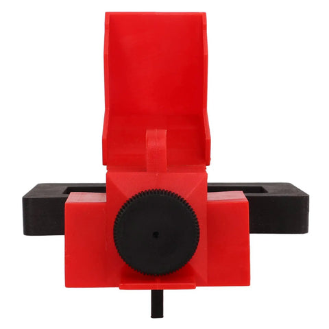 Heavy Duty Nylon Clamp On Breaker Lockout Padlock Kit Universal Tag Out Setup Built Dope For Industrial And Automotive Crews, red with black clips