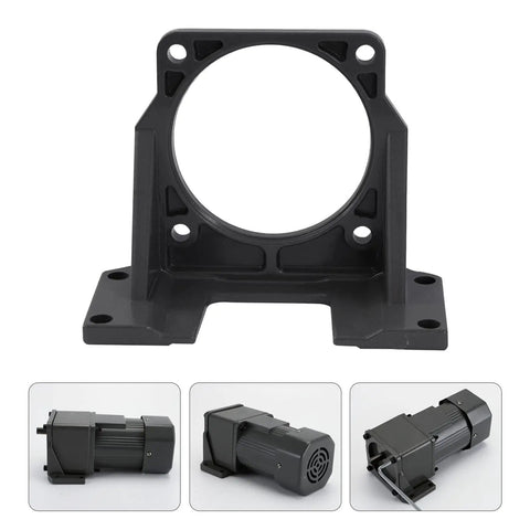 Heavy Duty Gear Motor Mounting Bracket For 110V 180W Through 370W Single Phase Motors Aluminum Alloy Black Mount Triangular Reinforced Side Plates Great For DIY Projects Home Workshop Model Makers, black aluminum