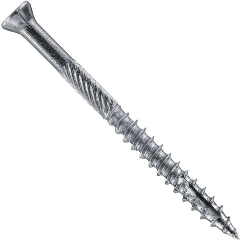 Number Nine By Two And Quarter Inch Stainless Steel Trim Head Wood Screws With Torx Star Drive, featuring detailed threads.