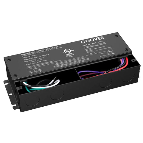 100W Dimmable LED Driver 12V AC To DC Power Supply For LED Lights Triac And 0-10V Dimming IP67 Waterproof UL Listed unit