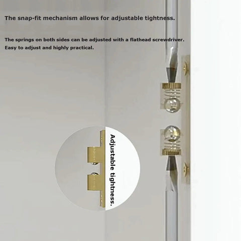 Close-up of 9 Piece Copper Door Ball Catches Set With Nickel Plated Cabinet Tension Latches 35mm showing adjustable springs