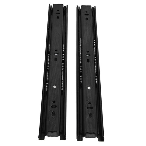 Heavy Duty 3-Section Drawer Slides Black 14 Inch, 100 Lb Load Capacity, 10 Pairs, Smooth Glide for Home Office Cabinets