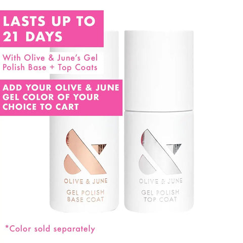 Gel Nail Starter Kit With Peel-Off Base Coat, Gel Base Coat, Gel Top Coat, Pro LED Lamp, Nail Tools, And Easy 5-Step At-Home Manicure Routine bottles