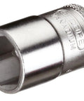 Forged vanadium steel socket from the Three Eighth Inch Drive Socket Set, 22 Piece Hex And Bi Hex Tools, 6mm to 22mm range.