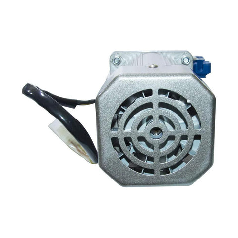industrial worm gear motor 120W with 1:80 reduction, 18 RPM, high torque, featuring a 14mm output shaft for precision positioning