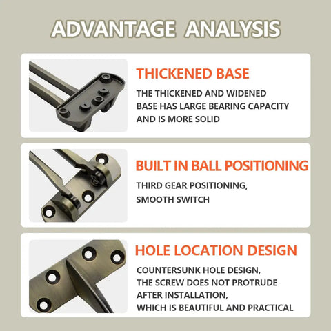Heavy Duty Swing Bar Door Lock Keeps Your Front Door Locked Down Tight With Quick Peek Viewer Solid Zinc Alloy Build In Warm Antique Brass showing advantage analysis.