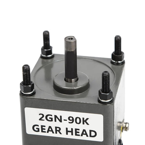 Close-up of Tough As Nails 6W 110V AC Gear Reducer Motor showcasing gear head and mounting bolts, highlighting durable construction and smooth operation.