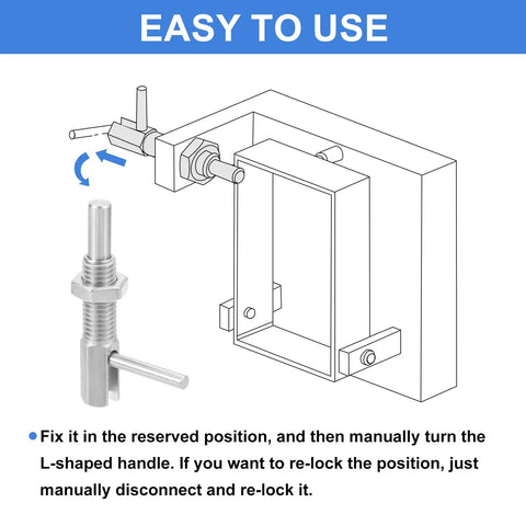 Illustration showing a Pair Of Heavy Duty M12 Retractable Indexing Plunger Pins With Nuts in use for quick locking.