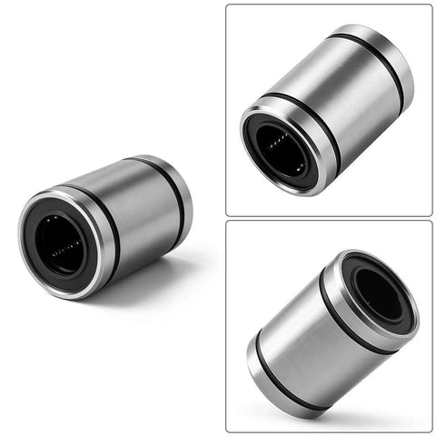 10 Pcs LM6UU Linear Ball Bearings 6mm Bore Carbon Steel With Double Sided Rubber Seals for CNC Machines and 3D Printers, close-up view
