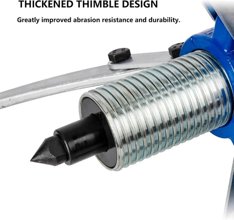 Close-up of thimble design on Heavy Duty Adjustable Hydraulic Gear Puller With Hella Tough Three Jaw Grips And Solid Steel Frame For Zero Hassle Hub And Bearing Extraction Up To Ten Tons Must Have Shop Tool.