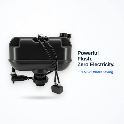 1.6 GPF Pressure Assisted Flush System Complete Kit With Flush Control And Handle Assembly For Official Replacement Of B8106 And B8100, side view