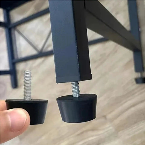 Rubber Adjustable Threaded Feet Pads For Tables And Chairs Leveling Foot Furniture Legs Black demonstration of height adjustment