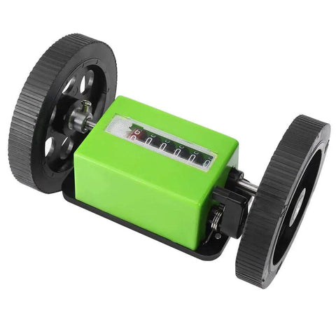 Super Smooth Digital Rolling Meter Counter With Kickass Six Digit Display For Precise Textile And Faux Leather Length Measurement Zero Hassle Tracking And Nail It Exactness On Every Yard on black wheels.