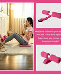 Woman using Pink Nordic Curl Strap With Pad For Home Workouts Compatible With Nordstick Built Tough Holds 420 Pounds