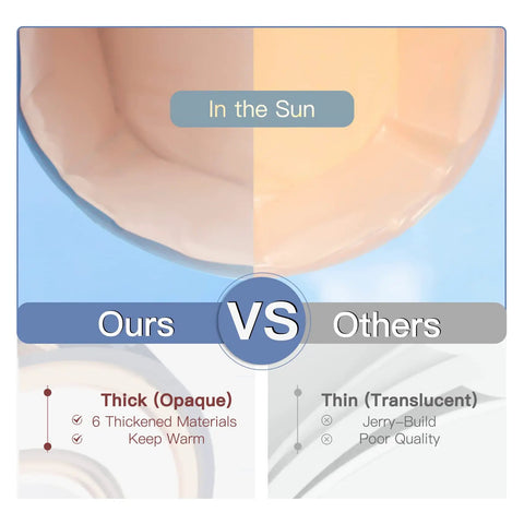 Comparison of Portable Foldable Freestanding Bathtub For Adults And Kids Indoor Outdoor Spa Bath Japanese Style Soaking Tub 47 Inch Blue with thick opaque material vs thin translucent material in sunlight.