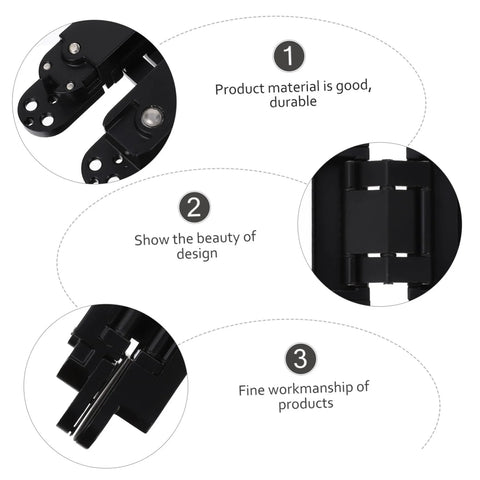 Concealed Hidden Door Hinge With Adjustable Alignment Satin Finish For Wooden Doors 180 Degree Swing Heavy Duty 40kg Load Capacity Prevent Pinching Metal Door Hinge By NUOBESTY, black hinge, close-up of design and material.