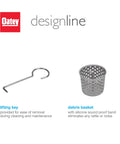 Lifting key and debris basket for 36 Inch Stainless Steel Linear Shower Drain With Square Grate, Corrosion Resistant 304 Grade Construction