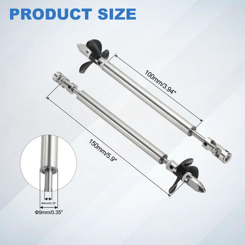 Beefed Up Pro Grade RC Boat Drive Shaft With 3 Blade Stainless Propeller Universal Joint Coupler Kit For 4mm Motor Shafts L150mm and L100mm
