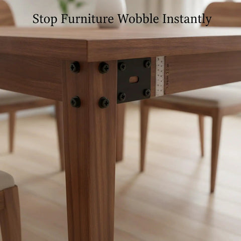 Easy Install L Shaped Corner Brackets With Screws Iron Angle Supports for table reinforcement, shows sturdy support on wood joint.