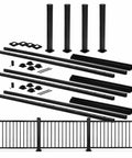 Ultimate Deck Railing Kit Perfect For 16 To 18 Foot Spans At 42 Inches High includes sturdy black posts, brackets, rails and balusters.