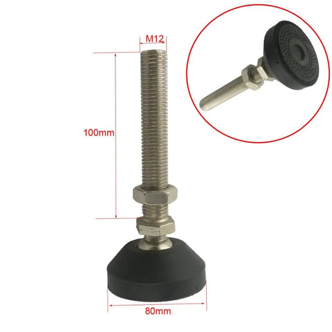 Beefy 2 Pack Heavy Duty Adjustable Feet M12x100mm For Sofa Cabinet And Office Furniture Levelers With Swivel Heads For Quick Height Adjustment And Precise Leveling On Tables Shelves Desks And Industrial Equipment, black foot 80mm