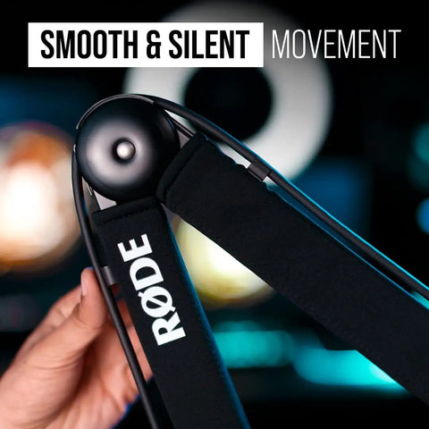 Side view of the PSA1+ Pro Studio Desk Boom Arm With Spring Damping, showcasing smooth and silent movement feature in black.