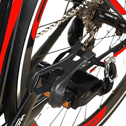 Universal Bike Pedal Straps With Toe Clips Adjustable Anti Slip Foot Cages For Road Mountain And Indoor Cycling Keeps Your Feet Locked In