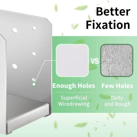 Sturdy Stainless Post Base 2 Pack For 8x8 Wood Posts Adjustable Bracket comparison showing better fixation with more holes.