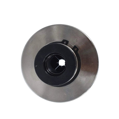 Top view of 4 Inch 4 Jaw Self Centering Lathe Chuck With 1 Inch 8 TPI Thread Adapter For Grabbing Bowls, Spindles, Wood Lathe Projects