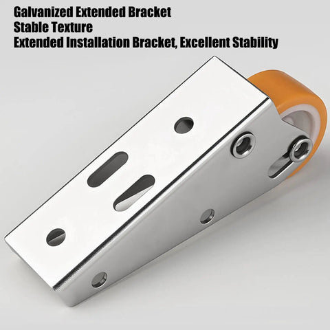Heavy Duty Gate Wheel Replacement To Fix Saggy Wooden Doors Quiet Rolling Bearing Stops Door Drag Smooth As Butter Quick Install And Reliable Daily Use, galvanized extended bracket with orange rubber wheel