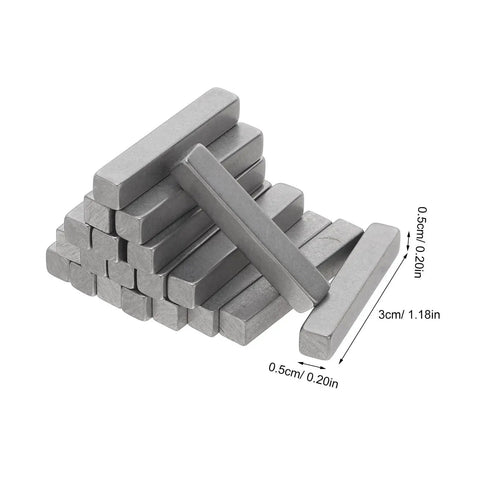 Solid As Rock Twenty Pack Stainless Steel Square Keys For Tablesaw Motor Pulleys With Precision Cuts That Seat Perfectly In The Keyway Heavy Duty Drive Shaft Rectangular Stock For Pro Shop Repair Work Without Any Slip Ups Or Hassles., 0.5cm x 3cm steel square keys