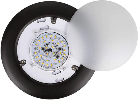 Interior view of Six Pack Dimmable Seven Point Five Inch Flush Mount LED Ceiling Light With Bronze Trim 4000K Natural White 1100 Lumens Energy Star