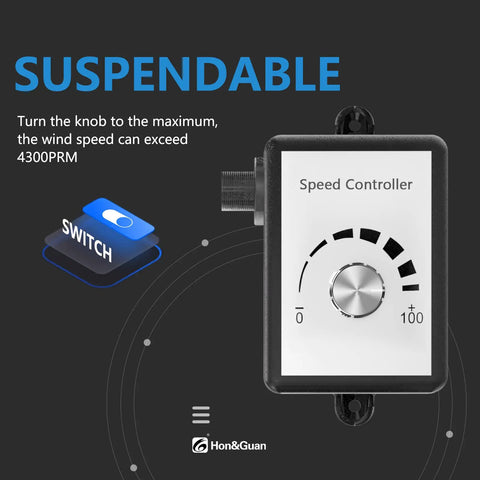 Speed controller for 6 Inch Inline Duct Fan With Variable Speed EC Motor, Quiet 469 CFM Beast Airflow Booster